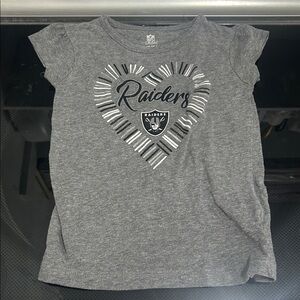 Girls 3T tshirt top tee raiders Oakland Las Vegas nfl football heart